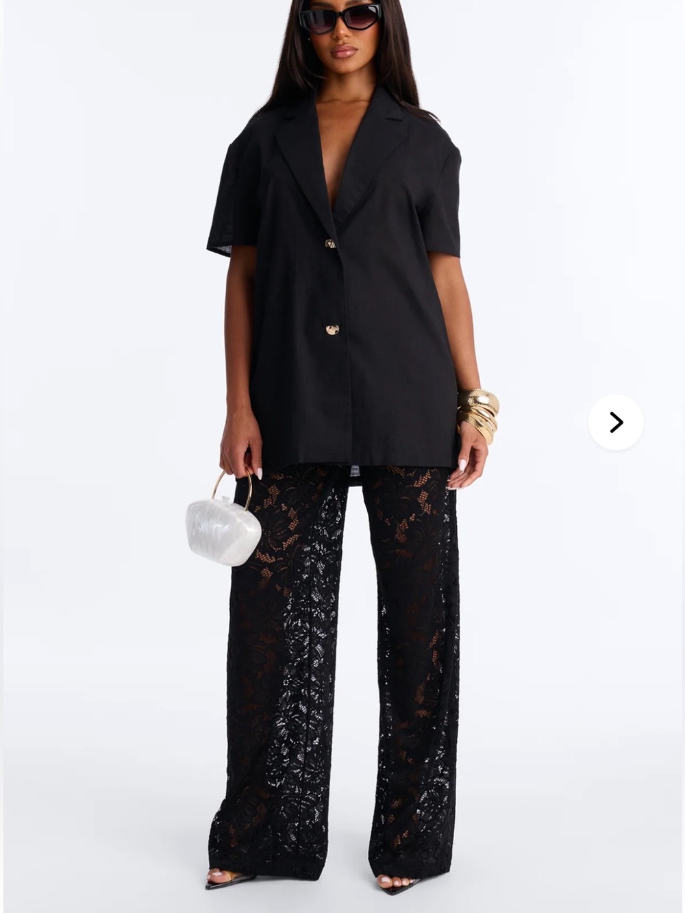 Black laced pant set NWT SIZE MEDIUM